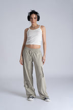 Beige Roma Cargo Pants