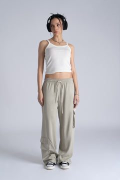 Beige Roma Cargo Pants