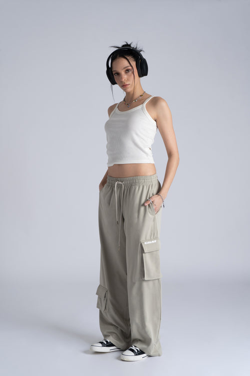 Beige Roma Cargo Pants