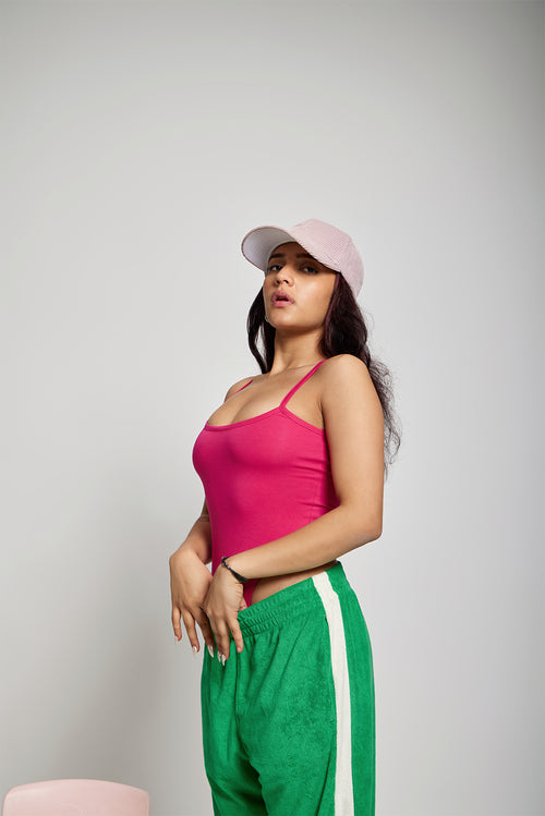 Hot Pink Highcut Bodysuit
