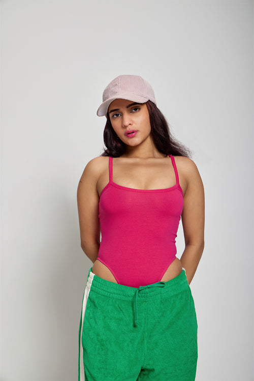 Hot Pink Highcut Bodysuit