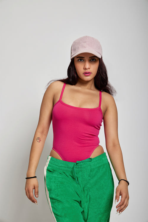 Hot Pink Highcut Bodysuit