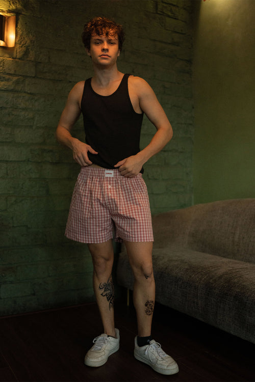 Pink Gingham Boxer Shorts