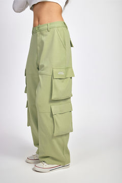 Sage Green Six Pockets Cargo Pants