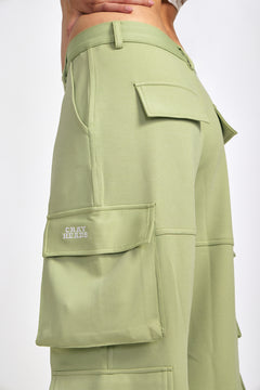 Sage Green Six Pockets Cargo Pants