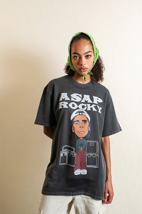 ASAP ROCKY Acid Wash Oversized Tee
