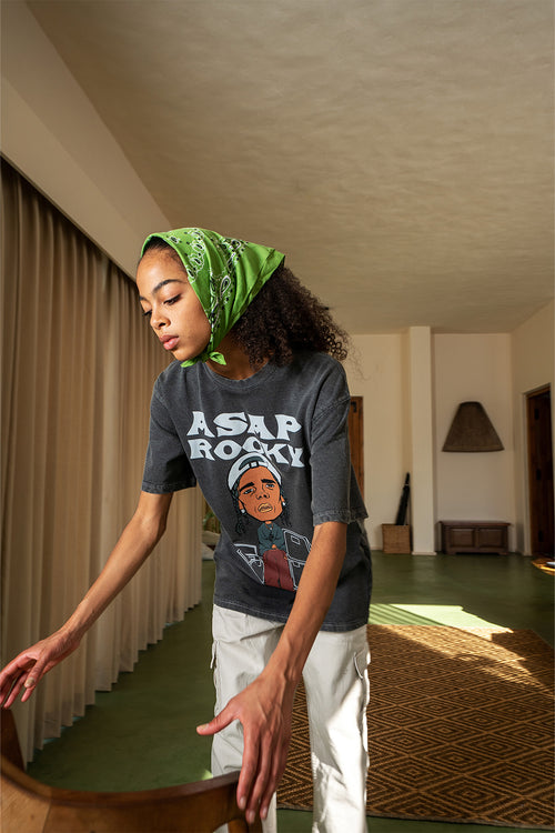 ASAP ROCKY Acid Wash Oversized Tee
