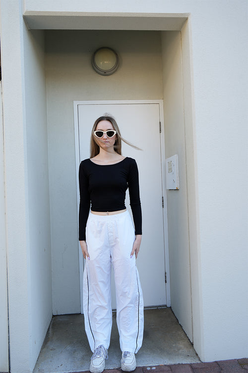 Black Low Back Top