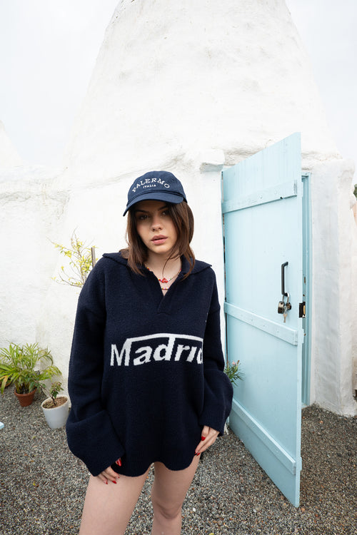 Madrid Jacquard Polo | Navy Blue