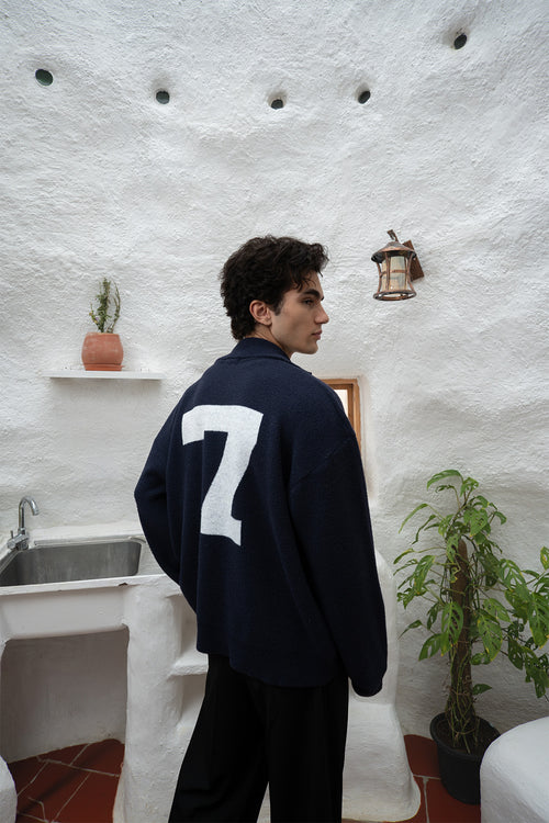 Madrid Jacquard Polo | Navy Blue