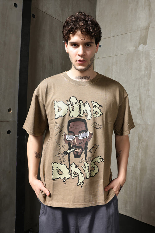 Dumb Days Acid Wash Oversized Tee