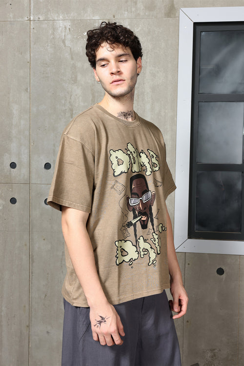 Dumb Days Acid Wash Oversized Tee