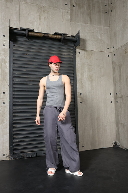 Grey Parachute Pants