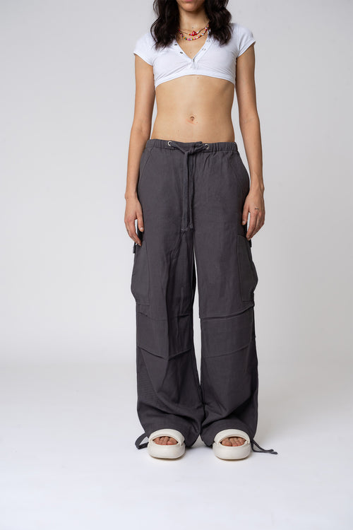 Grey Parachute Pants