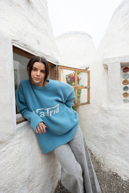 Madrid Jacquard Pullover | Ice Blue