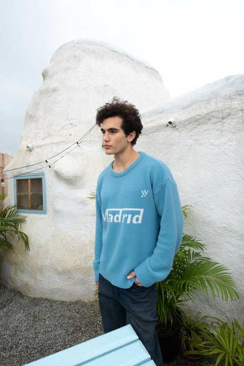 Madrid Jacquard Pullover | Ice Blue