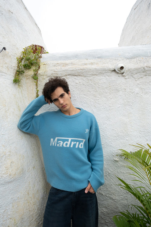Madrid Jacquard Pullover | Ice Blue