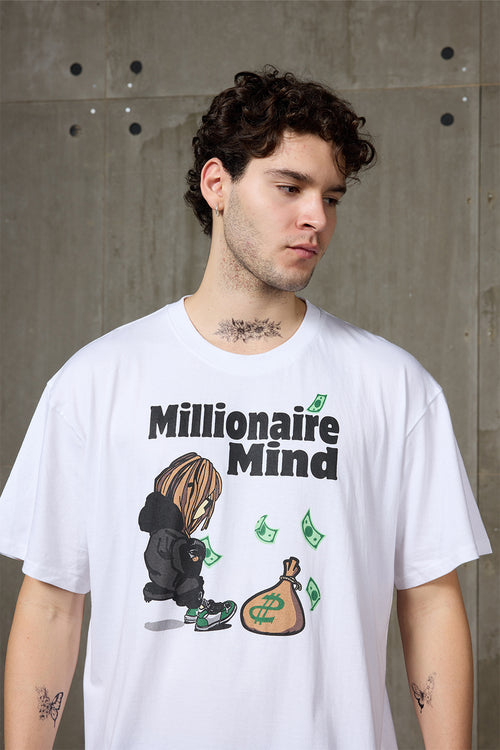Millionaire Mind White Oversized Tee