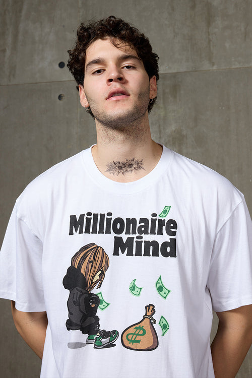 Millionaire Mind White Oversized Tee