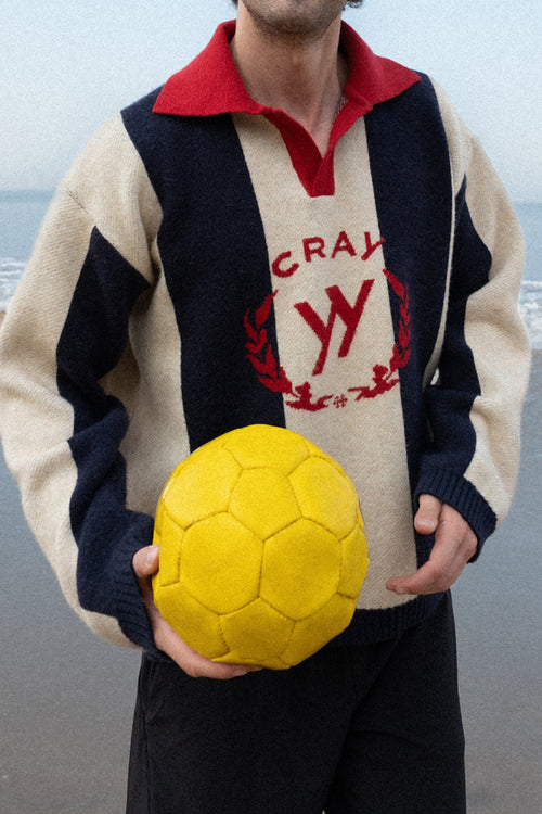 Red Collar Crest Knit Polo