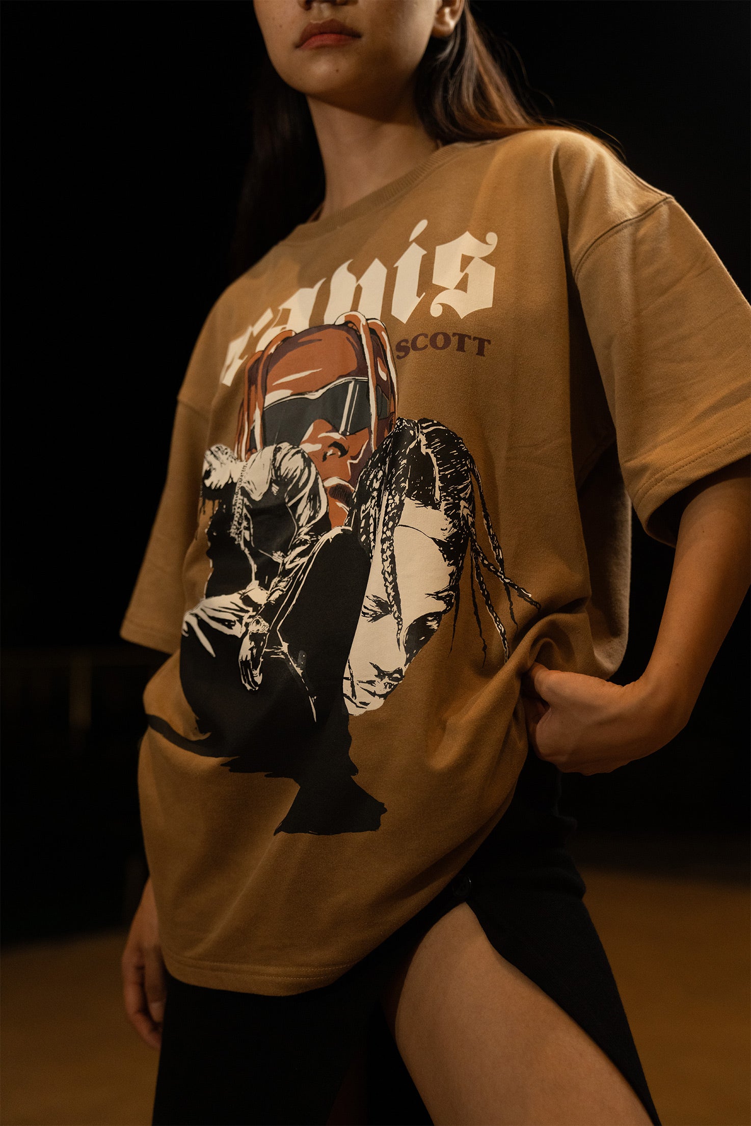Travis Scott Faded Effect Oversized Tshirt