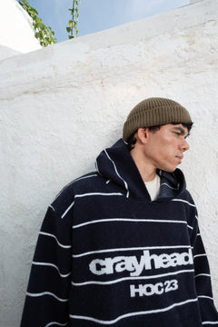 HOC 23 Classic Stripe Wool Blend Hoodie | Dark navy