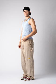 Beige Corduroy Carpenter Sweatpants