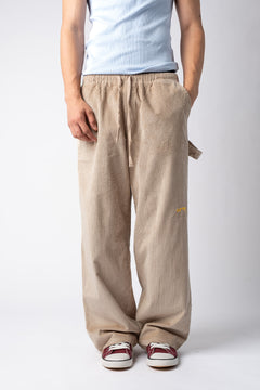 Beige Corduroy Carpenter Sweatpants
