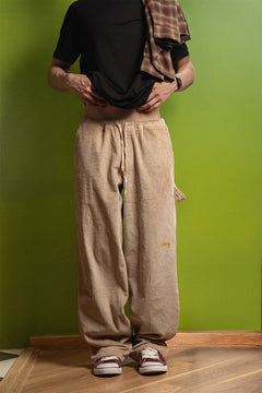 Beige Corduroy Carpenter Sweatpants