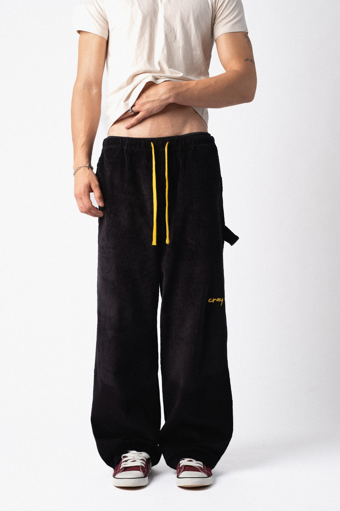Black Corduroy Carpenter Sweatpants – Crayyheads