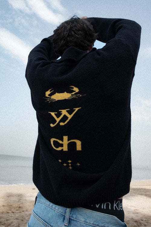 ElCambaro7 Jacquard Knit Polo | Black & Yellow