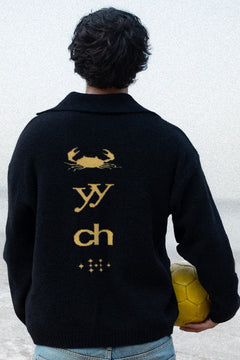 ElCambaro7 Jacquard Knit Polo | Black & Yellow