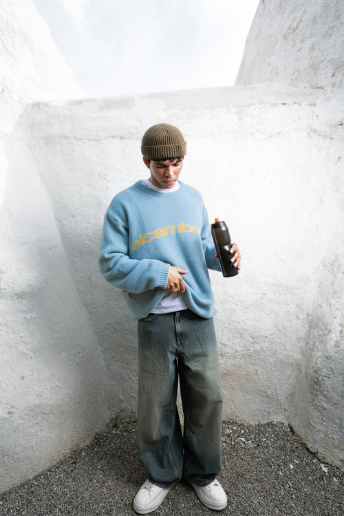 Ice Blue Elcambaro Jacquard Pullover