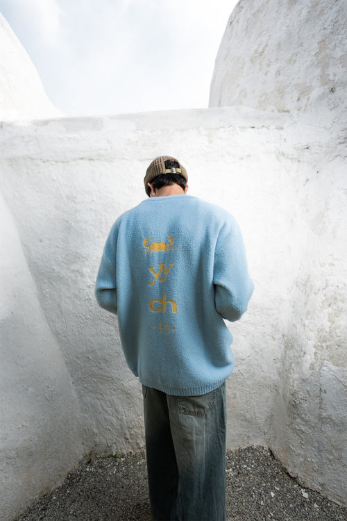 Ice Blue Elcambaro Jacquard Pullover