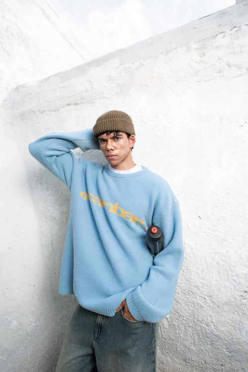 Ice Blue Elcambaro Jacquard Pullover