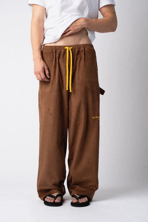 Brown Corduroy Carpenter Sweatpants