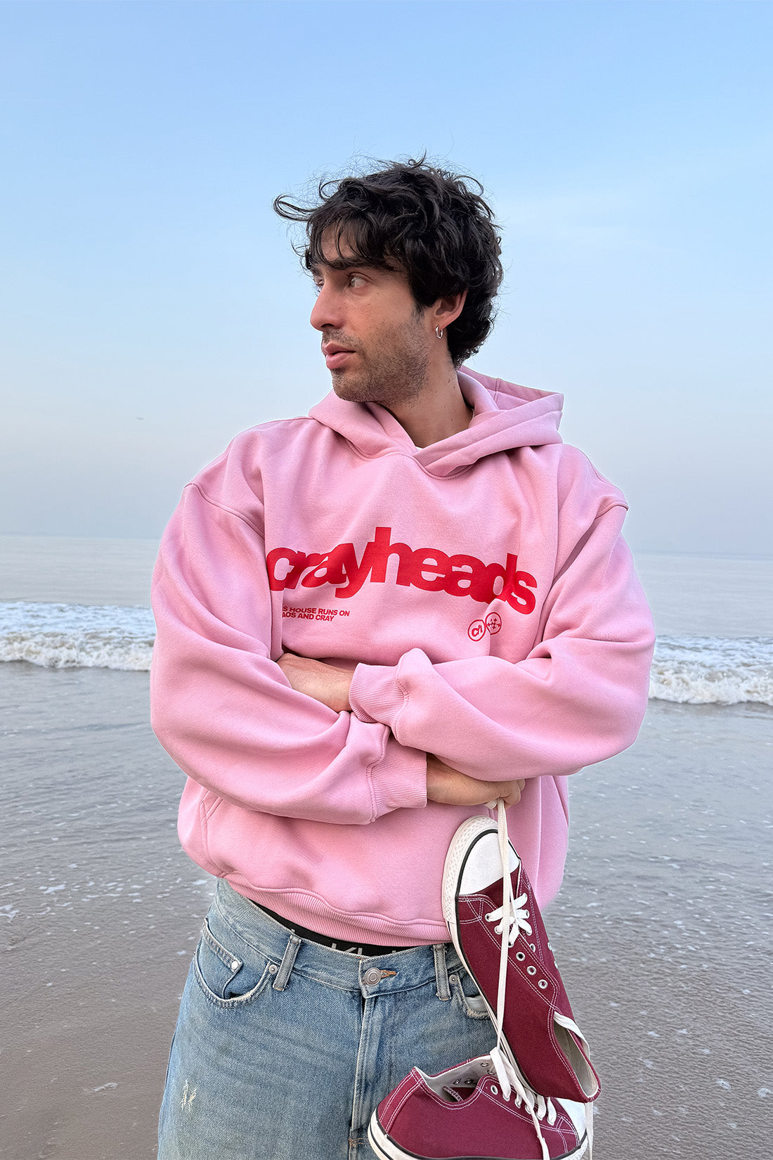 Crayy Signature Oversized Hoodie | Soft Pink – Crayyheads