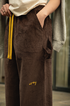 Dark Brown Corduroy Carpenter Sweatpants
