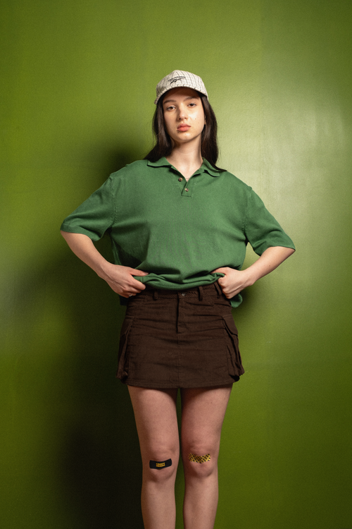Dark Brown Utility Corduroy Skirt