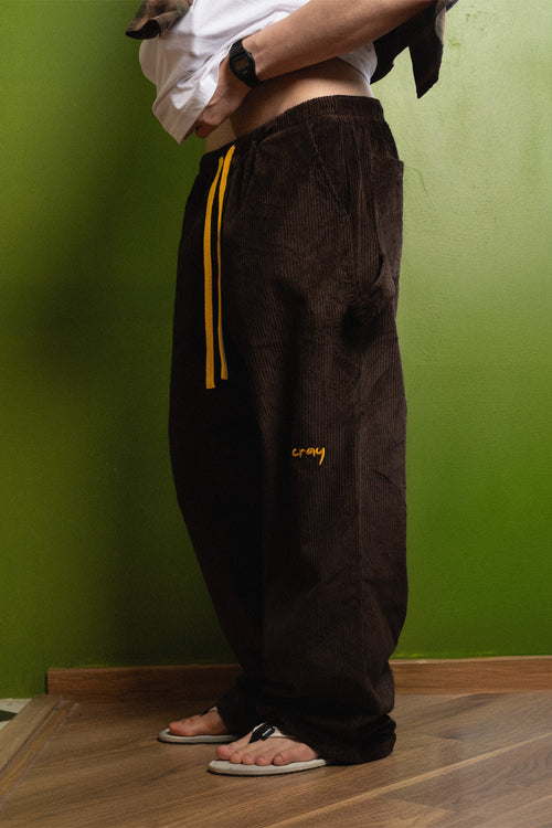 Dark Brown Corduroy Carpenter Sweatpants