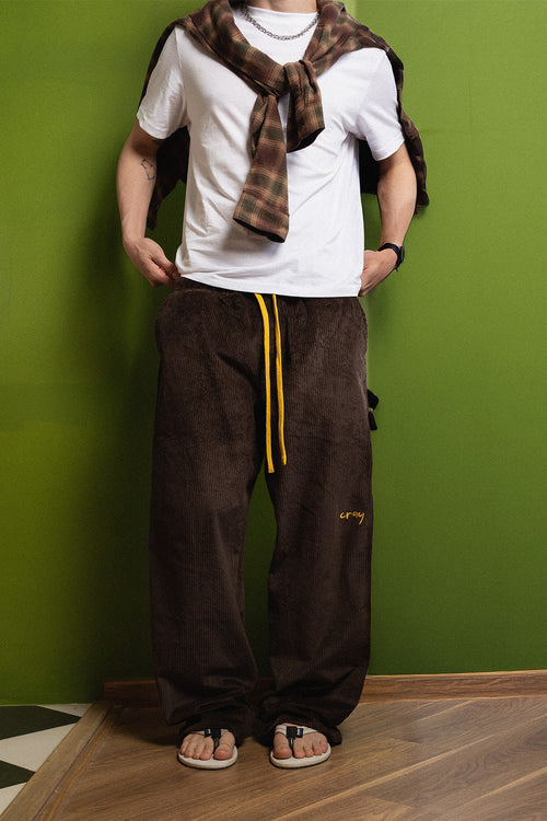 Dark Brown Corduroy Carpenter Sweatpants