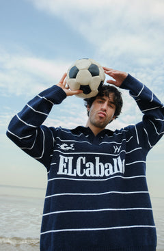 ElCaballo Wool Blend Polo | Dark Navy