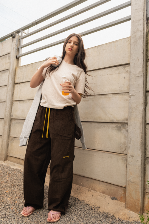 Dark Brown Corduroy Carpenter Sweatpants