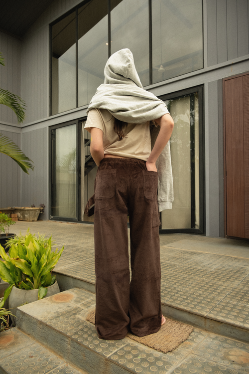 Dark Brown Corduroy Carpenter Sweatpants