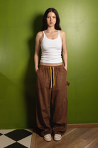 Brown Corduroy Carpenter Sweatpants