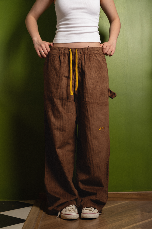 Brown Corduroy Carpenter Sweatpants