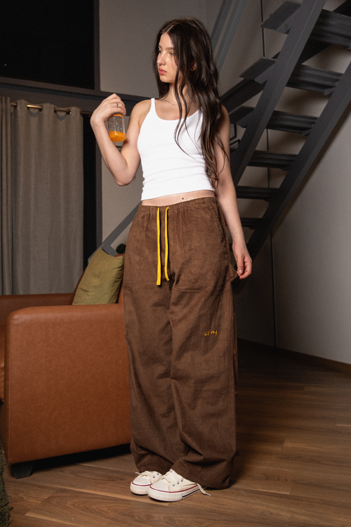 Brown Corduroy Carpenter Sweatpants