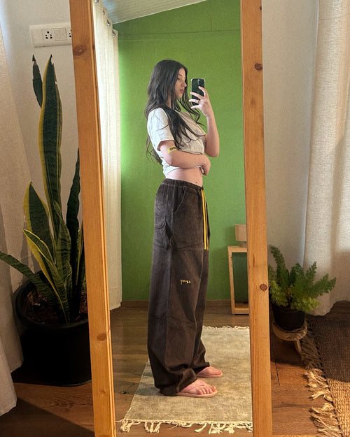 Dark Brown Corduroy Carpenter Sweatpants