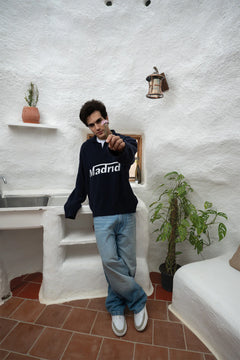 Madrid Jacquard Polo | Navy Blue & Madrid Jacquard Pullover | Ice Blue