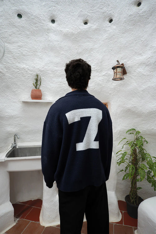 Madrid Jacquard Polo | Navy Blue & Madrid Jacquard Pullover | Ice Blue